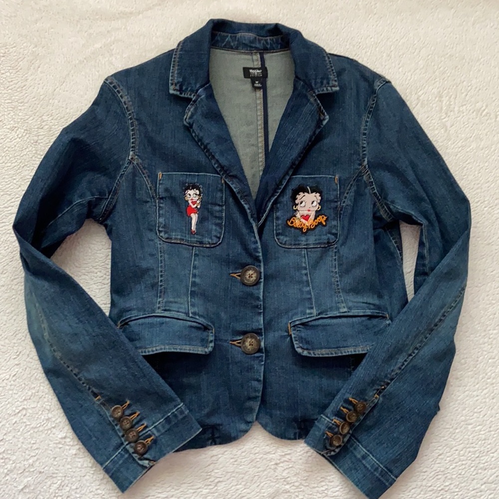 Betty Boop Patches Mossimo Jean Jacket - Picture 2 of 14